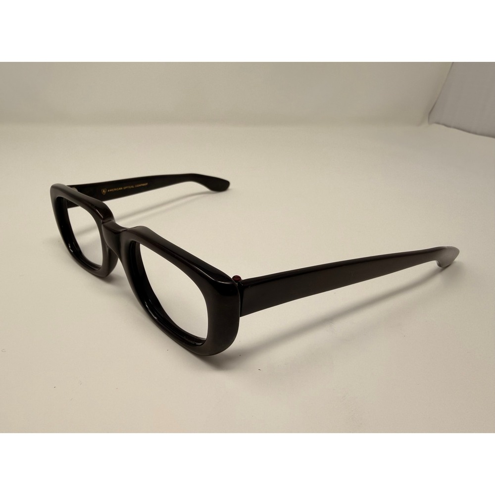 VTG American Optical Dark Brown Eyeglass Frames 46-21 AO Shield Logo 5 3/4 Arm